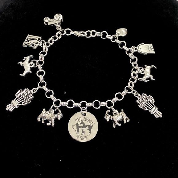 Easily Distracted By Goats Charm Bracelet Goat - Picture 2 of 8